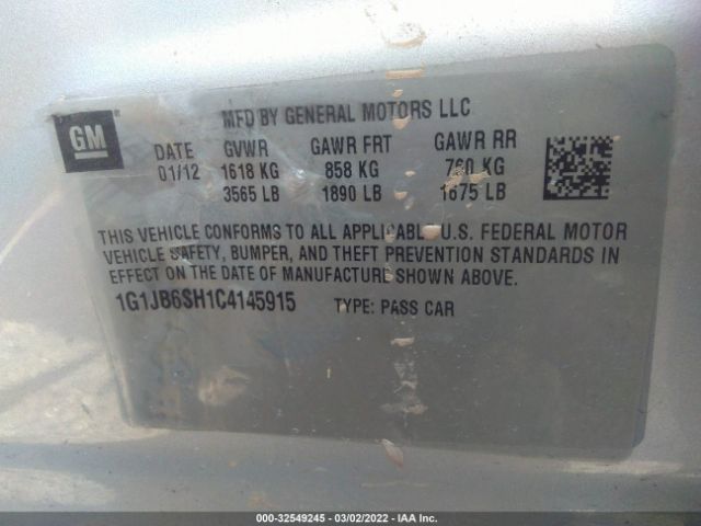 Photo 8 VIN: 1G1JB6SH1C4145915 - CHEVROLET SONIC 