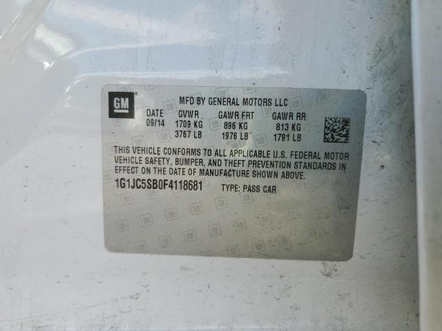 Photo 11 VIN: 1G1JC5SB0F4118681 - CHEVROLET SONIC LT 