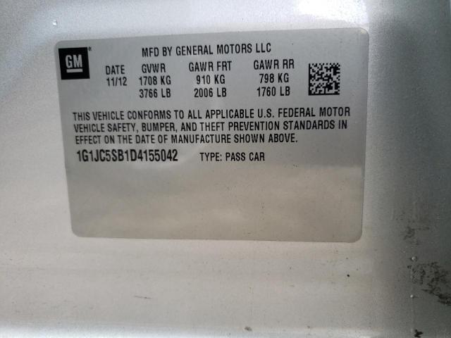 Photo 9 VIN: 1G1JC5SB1D4155042 - CHEVROLET SONIC LT 