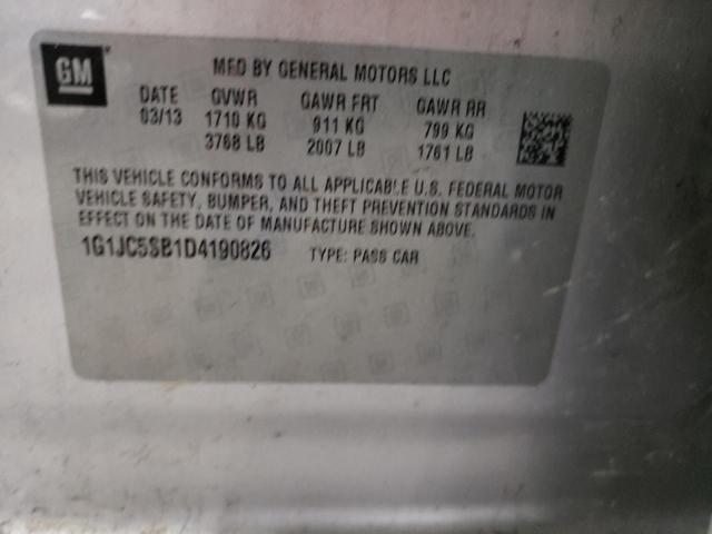 Photo 9 VIN: 1G1JC5SB1D4190826 - CHEVROLET SONIC 