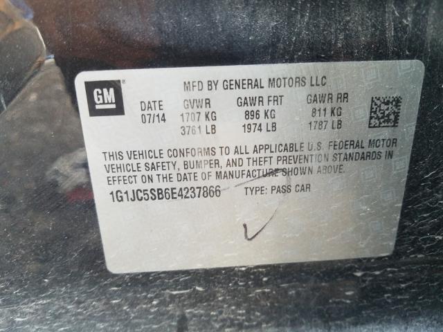 Photo 9 VIN: 1G1JC5SB6E4237866 - CHEVROLET SONIC LT 