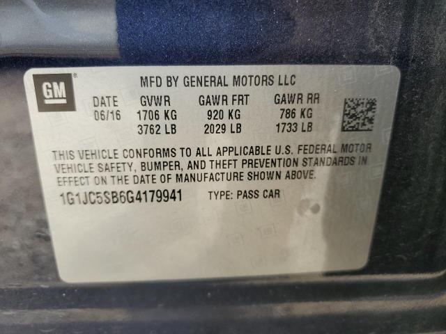 Photo 11 VIN: 1G1JC5SB6G4179941 - CHEVROLET SONIC LT 