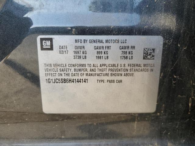 Photo 12 VIN: 1G1JC5SB6H4144141 - CHEVROLET SONIC LT 