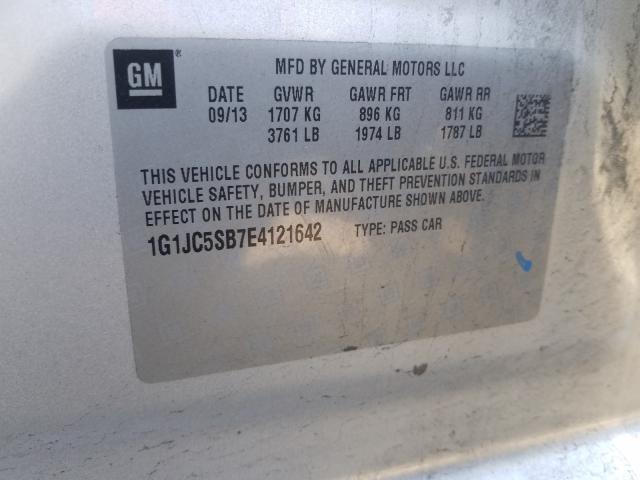 Photo 9 VIN: 1G1JC5SB7E4121642 - CHEVROLET SONIC LT 