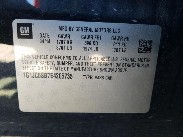 Photo 9 VIN: 1G1JC5SB7E4205735 - CHEVROLET SONIC LT 