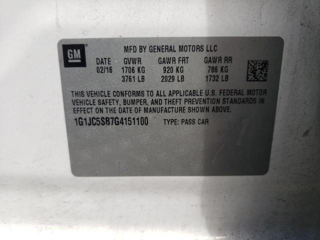 Photo 9 VIN: 1G1JC5SB7G4151100 - CHEVROLET SONIC 