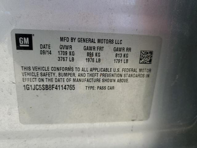 Photo 12 VIN: 1G1JC5SB8F4114765 - CHEVROLET SONIC LT 