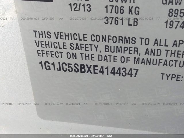 Photo 8 VIN: 1G1JC5SBXE4144347 - CHEVROLET SONIC 