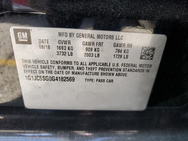 Photo 9 VIN: 1G1JC5SG0G4182569 - CHEVROLET SONIC LT 