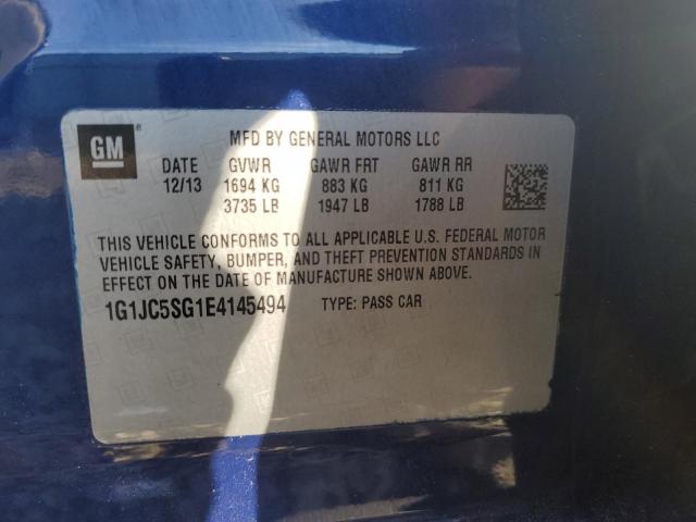 Photo 11 VIN: 1G1JC5SG1E4145494 - CHEVROLET SONIC LT 