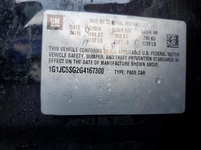 Photo 12 VIN: 1G1JC5SG2G4167300 - CHEVROLET SONIC LT 