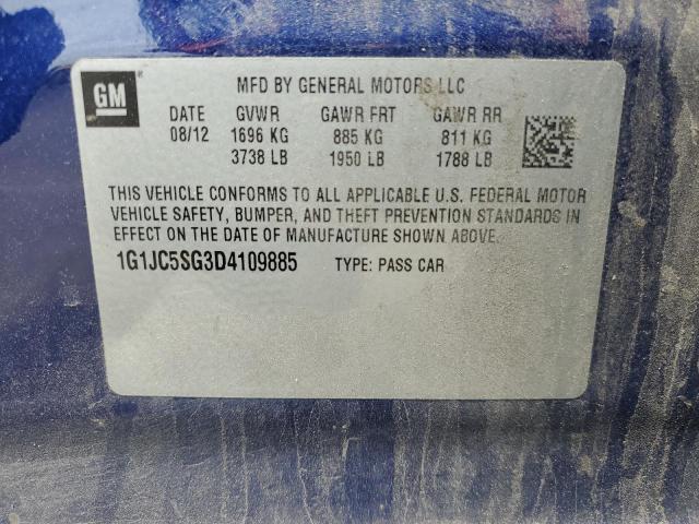 Photo 12 VIN: 1G1JC5SG3D4109885 - CHEVROLET SONIC 