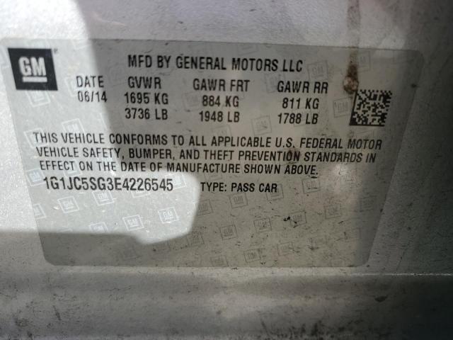 Photo 12 VIN: 1G1JC5SG3E4226545 - CHEVROLET SONIC LT 