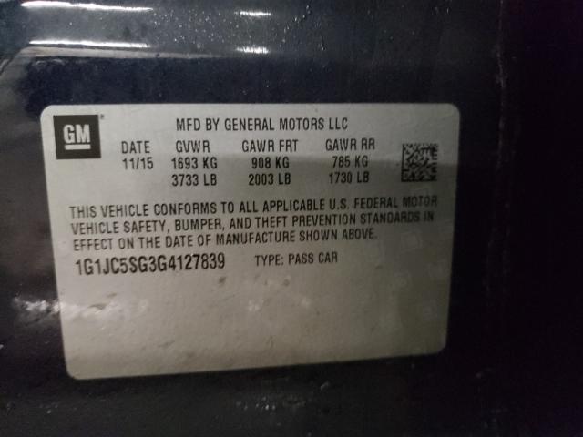 Photo 9 VIN: 1G1JC5SG3G4127839 - CHEVROLET SONIC LT 