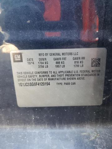 Photo 11 VIN: 1G1JC5SG6F4129194 - CHEVROLET SONIC LT 