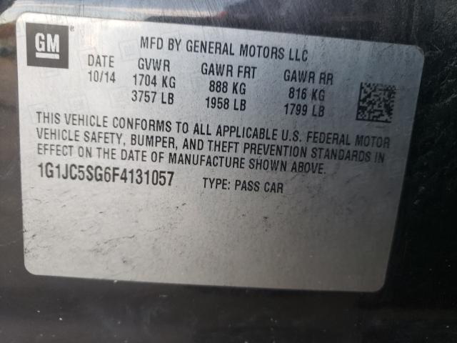 Photo 9 VIN: 1G1JC5SG6F4131057 - CHEVROLET SONIC LT 