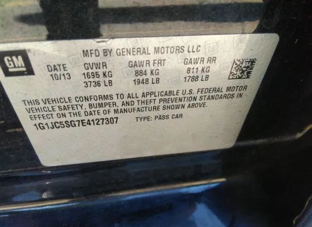 Photo 8 VIN: 1G1JC5SG7E4127307 - CHEVROLET SONIC 