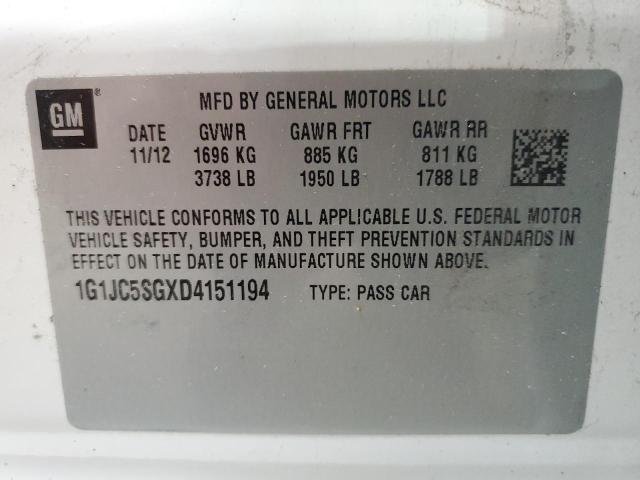 Photo 11 VIN: 1G1JC5SGXD4151194 - CHEVROLET SONIC 