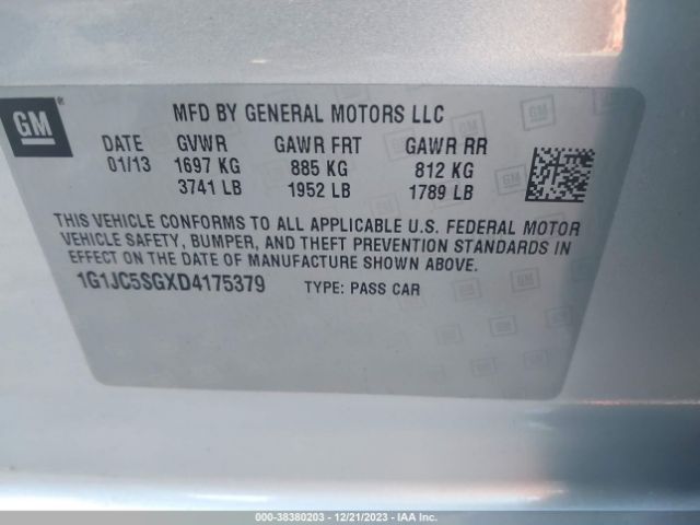 Photo 8 VIN: 1G1JC5SGXD4175379 - CHEVROLET SONIC 