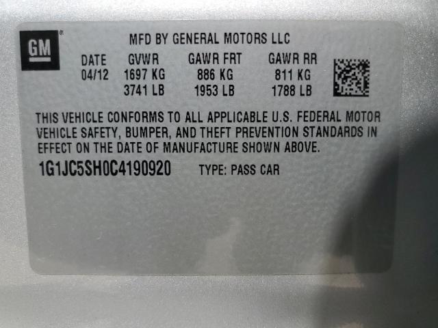 Photo 12 VIN: 1G1JC5SH0C4190920 - CHEVROLET SONIC LT 