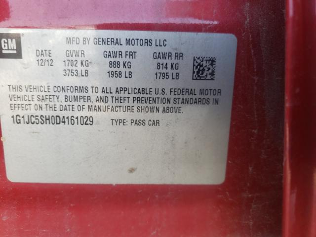 Photo 9 VIN: 1G1JC5SH0D4161029 - CHEVROLET SONIC LT 