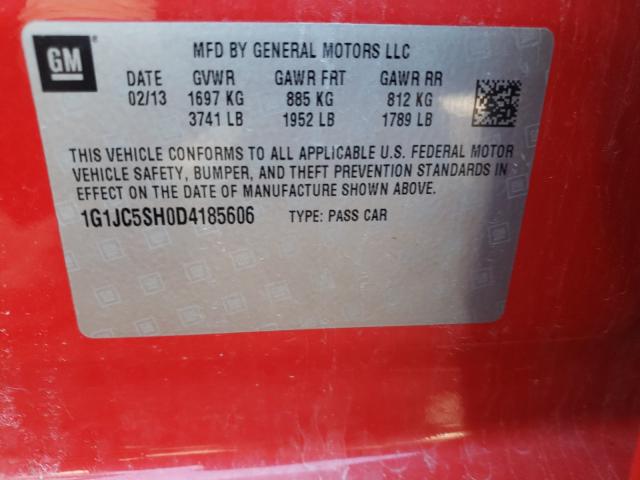 Photo 9 VIN: 1G1JC5SH0D4185606 - CHEVROLET SONIC LT 