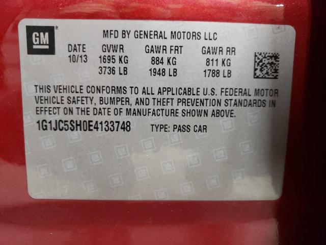 Photo 12 VIN: 1G1JC5SH0E4133748 - CHEVROLET SONIC LT 