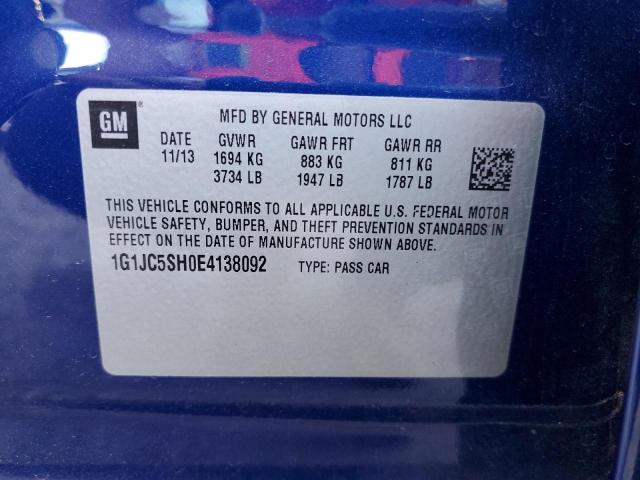 Photo 11 VIN: 1G1JC5SH0E4138092 - CHEVROLET SONIC LT 