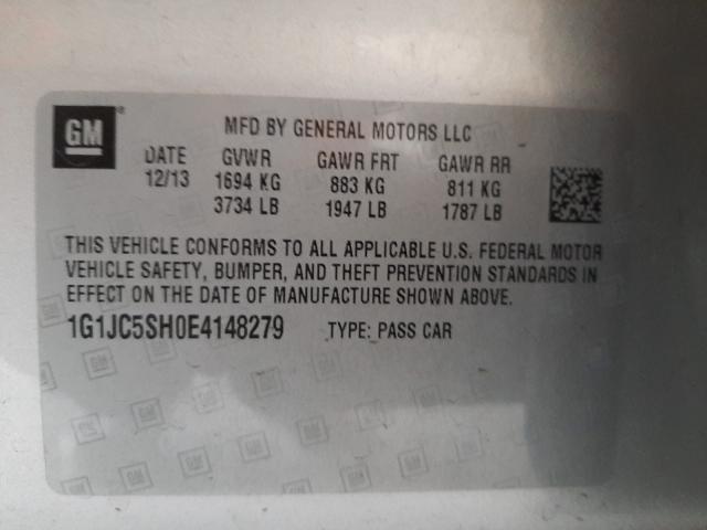 Photo 9 VIN: 1G1JC5SH0E4148279 - CHEVROLET SONIC LT 