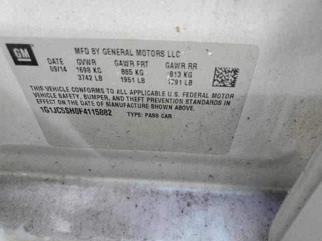 Photo 11 VIN: 1G1JC5SH0F4115882 - CHEVROLET SONIC LT 