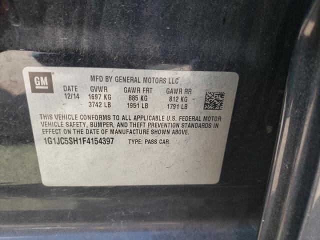 Photo 9 VIN: 1G1JC5SH1F4154397 - CHEVROLET SONIC LT 