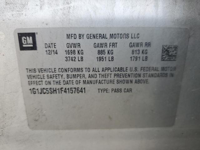 Photo 11 VIN: 1G1JC5SH1F4157641 - CHEVROLET SONIC LT 