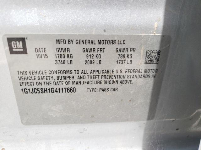 Photo 9 VIN: 1G1JC5SH1G4117660 - CHEVROLET SONIC LT 