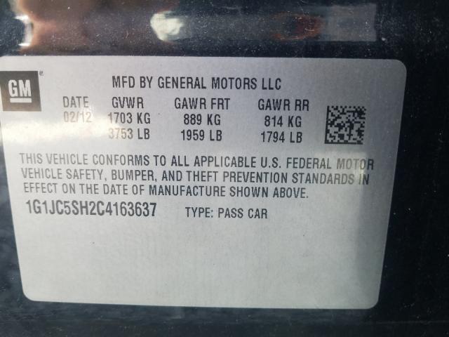 Photo 9 VIN: 1G1JC5SH2C4163637 - CHEVROLET SONIC LT 