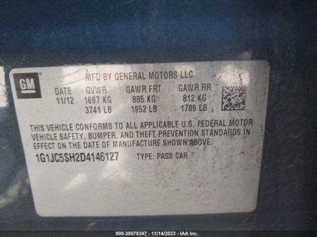 Photo 8 VIN: 1G1JC5SH2D4146127 - CHEVROLET SONIC 