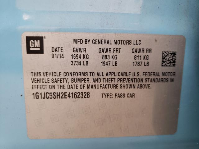 Photo 9 VIN: 1G1JC5SH2E4162328 - CHEVROLET SONIC LT 