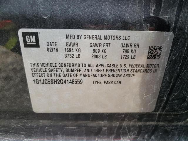 Photo 11 VIN: 1G1JC5SH2G4148559 - CHEVROLET SONIC LT 