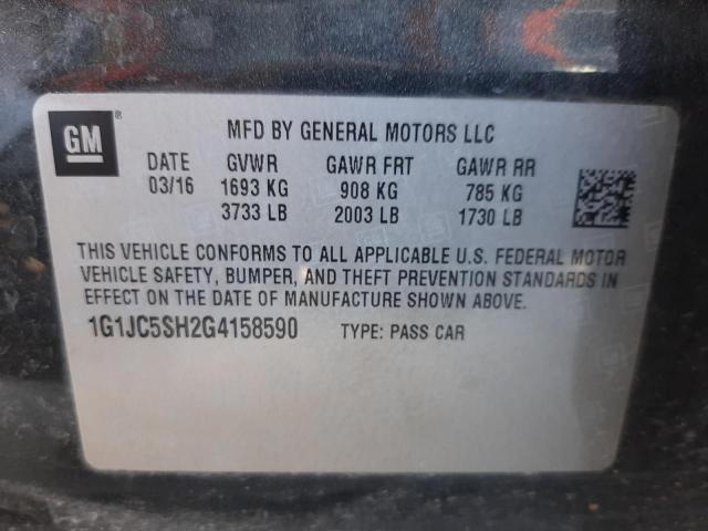 Photo 9 VIN: 1G1JC5SH2G4158590 - CHEVROLET SONIC LT 