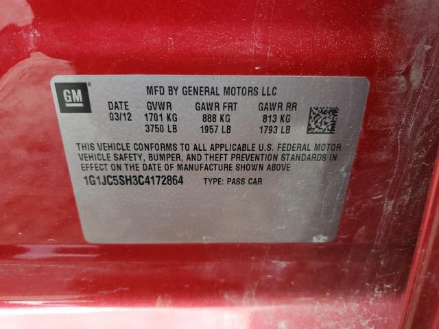 Photo 11 VIN: 1G1JC5SH3C4172864 - CHEVROLET SONIC LT 