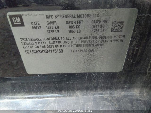 Photo 8 VIN: 1G1JC5SH3D4115159 - CHEVROLET SONIC 