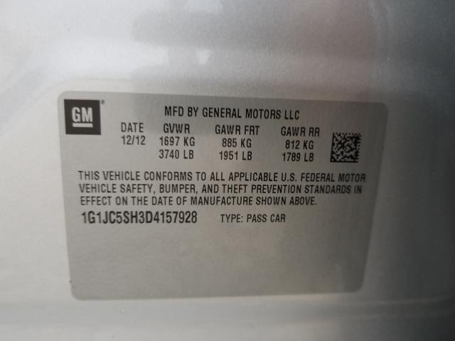 Photo 9 VIN: 1G1JC5SH3D4157928 - CHEVROLET SONIC LT 