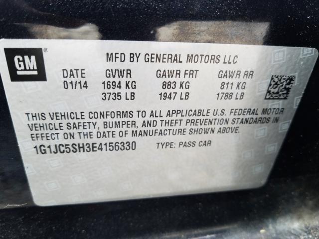 Photo 9 VIN: 1G1JC5SH3E4156330 - CHEVROLET SONIC LT 