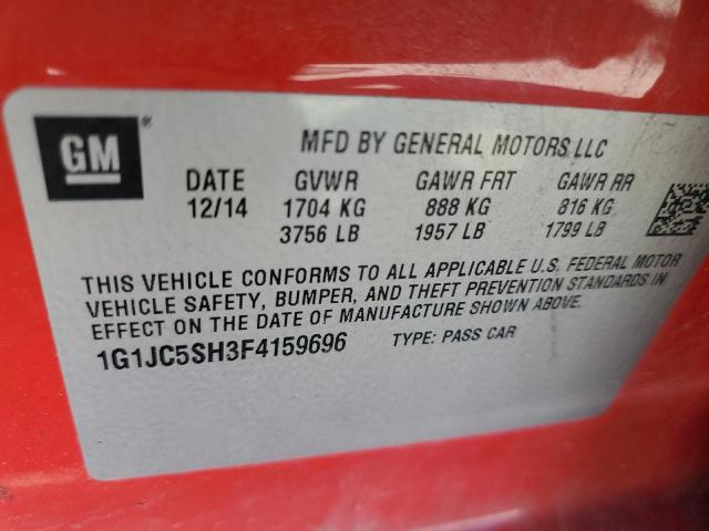 Photo 11 VIN: 1G1JC5SH3F4159696 - CHEVROLET SONIC LT 