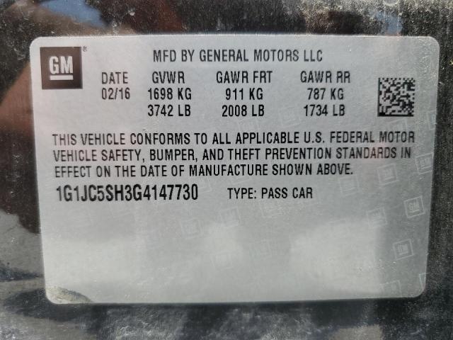 Photo 11 VIN: 1G1JC5SH3G4147730 - CHEVROLET SONIC 