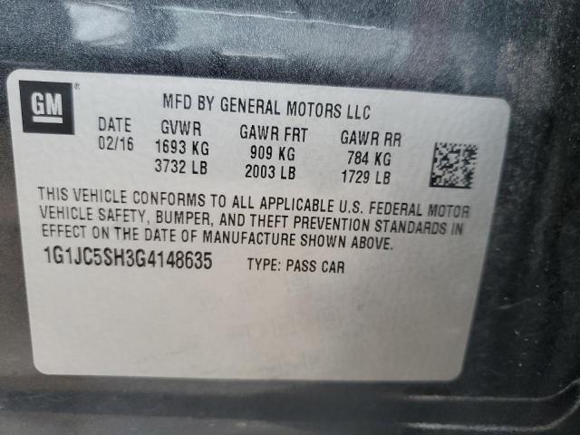 Photo 11 VIN: 1G1JC5SH3G4148635 - CHEVROLET SONIC LT 