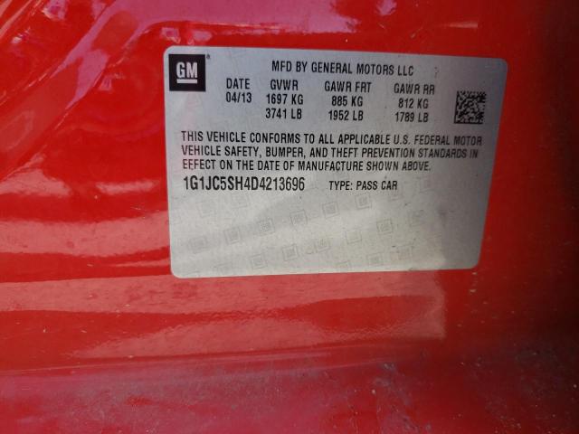 Photo 11 VIN: 1G1JC5SH4D4213696 - CHEVROLET SONIC LT 