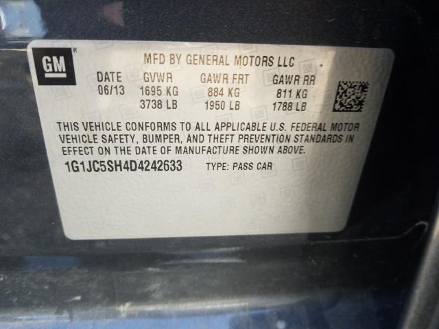 Photo 9 VIN: 1G1JC5SH4D4242633 - CHEVROLET SONIC LT 