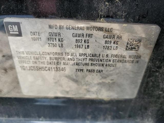 Photo 12 VIN: 1G1JC5SH5C4113346 - CHEVROLET SONIC LT 