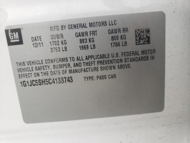 Photo 11 VIN: 1G1JC5SH5C4133743 - CHEVROLET SONIC LT 