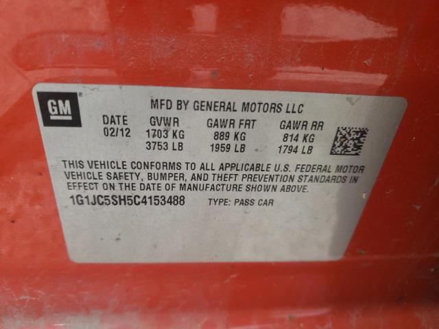 Photo 9 VIN: 1G1JC5SH5C4153488 - CHEVROLET SONIC LT 